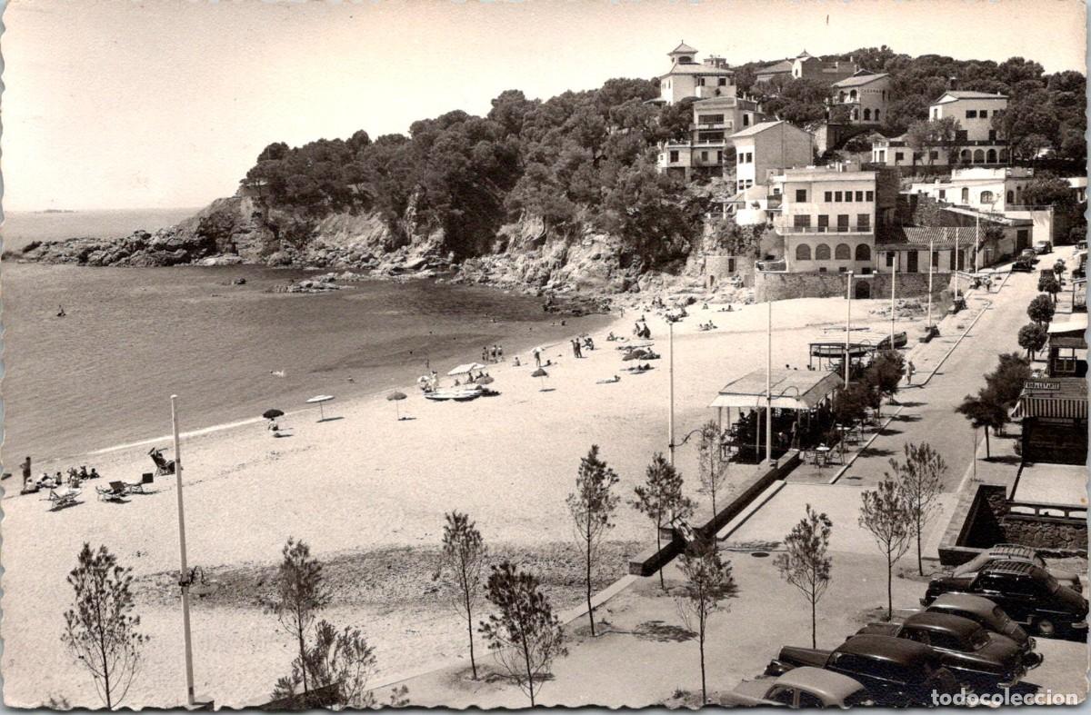 Postales: Palafrugell (Costa Brava) - Playa de Llafranch - Foto Agust&iacute; - Pensi&oacute;n Bellacosta - 145x94mm - RARA