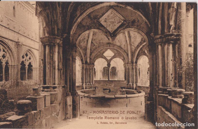 Postales: MONASTERIO DE POBLET, TEMPLETE ROMANO O LAVABO &ndash; L.ROISIN, FOT.N&ordm;62 &ndash; S/C