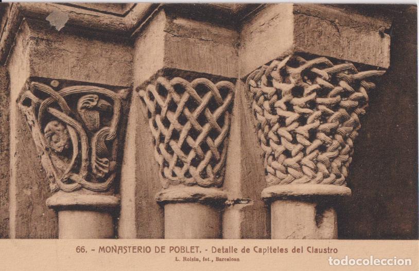 Postales: MONASTERIO DE POBLET, DETALLE DE CAPITELES DEL CLAUSTRO &ndash; L.ROISIN, FOT.N&ordm;66 &ndash; S/C