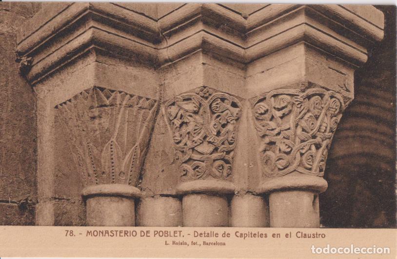 Postales: MONASTERIO DE POBLET, DETALLE DE CAPITALES EN EL CLAUSTRO &ndash; L.ROISIN, FOT.N&ordm;78 &ndash; S/C