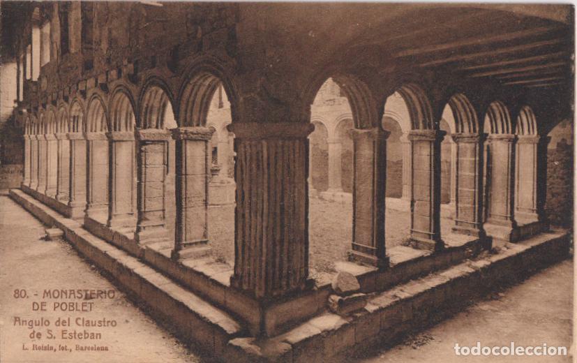 Postales: MONASTERIO DE POBLET, ANGULO DEL CLAUSTRO DE S.ESTEBAN &ndash; L.ROISIN, FOT.N&ordm;80 &ndash; S/C