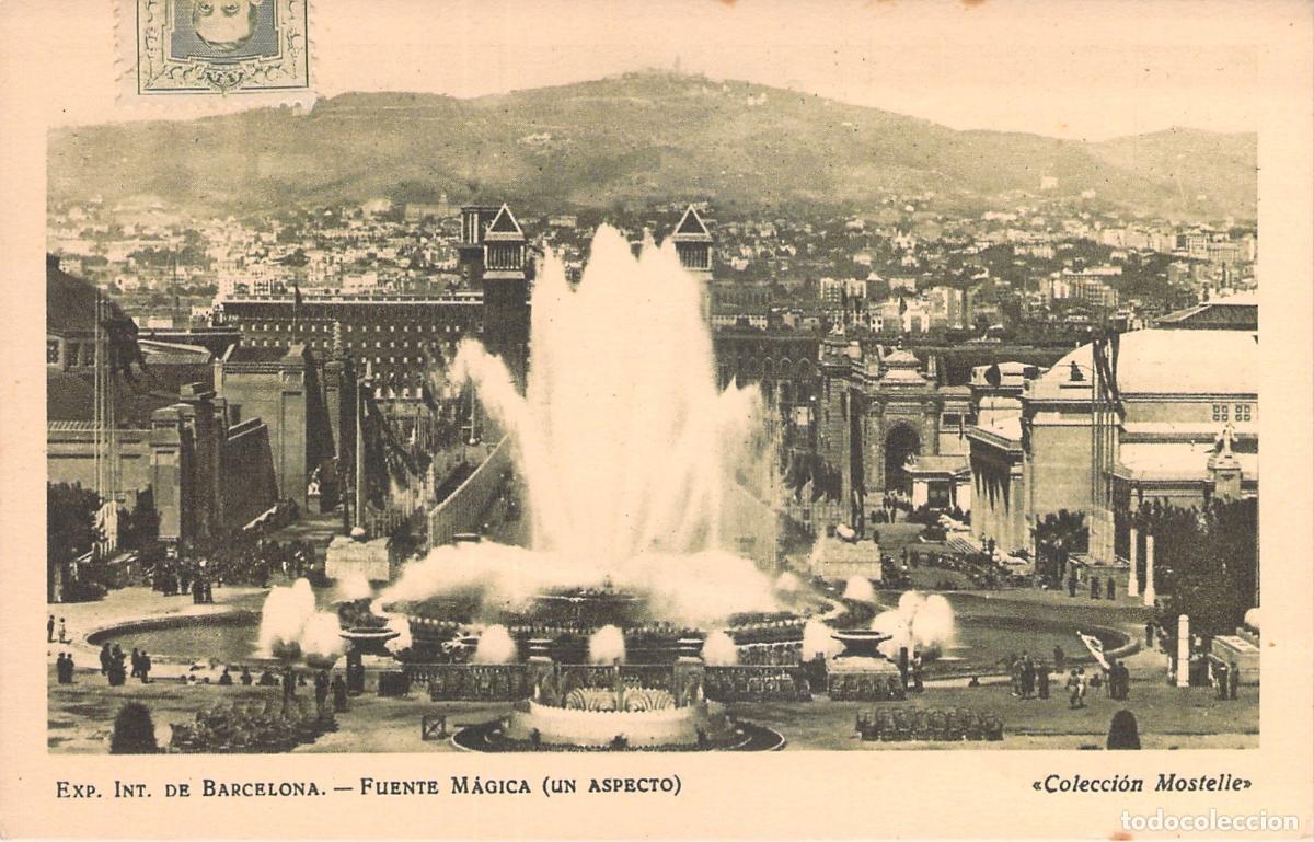 Postales: Postal de la Fuente M&aacute;gica de Barcelona - Publicidad Mostelle