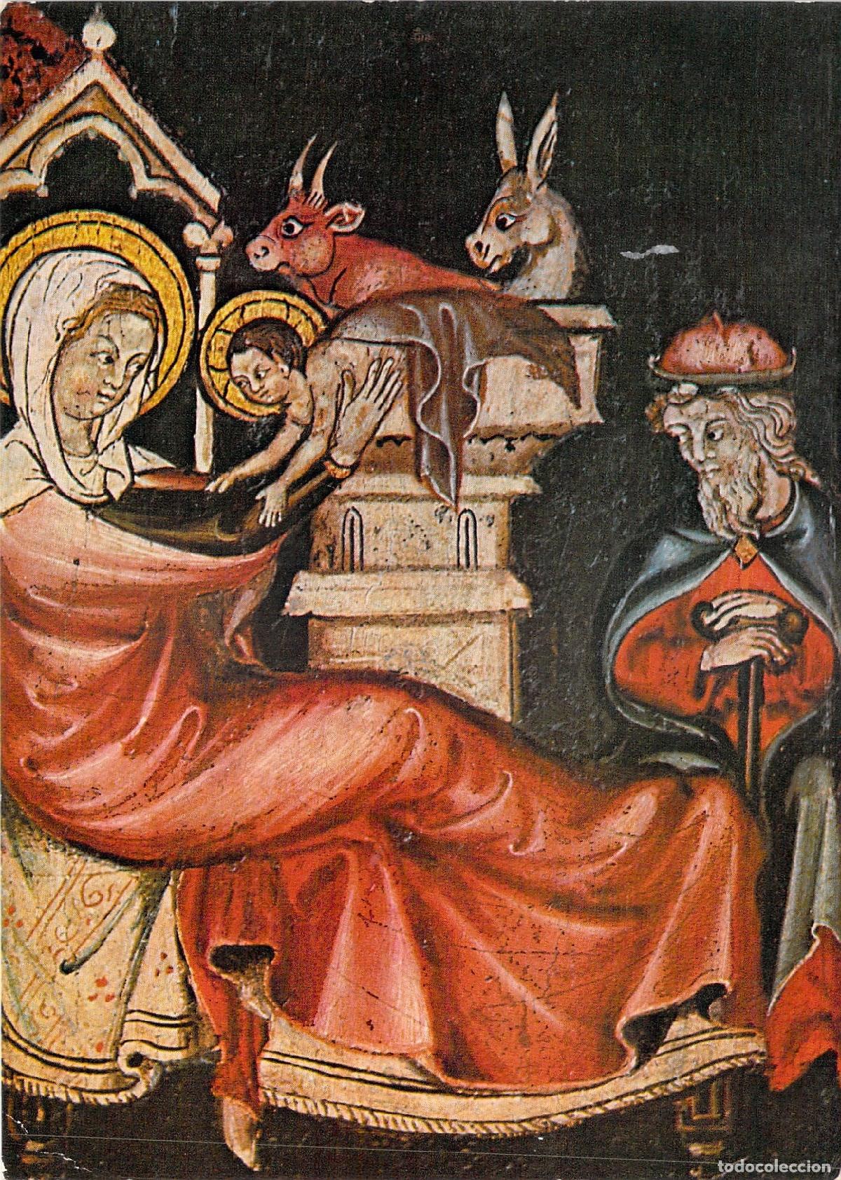 Postales: Postal de Navidad Arte Medieval Nacimiento de Jes&uacute;s Escuela Renana