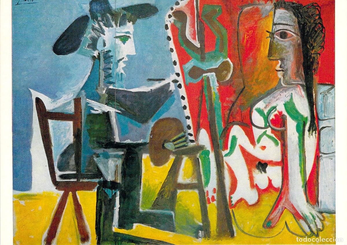 Postales: Postal de Arte de Pablo Picasso El Pintor y su Modelo