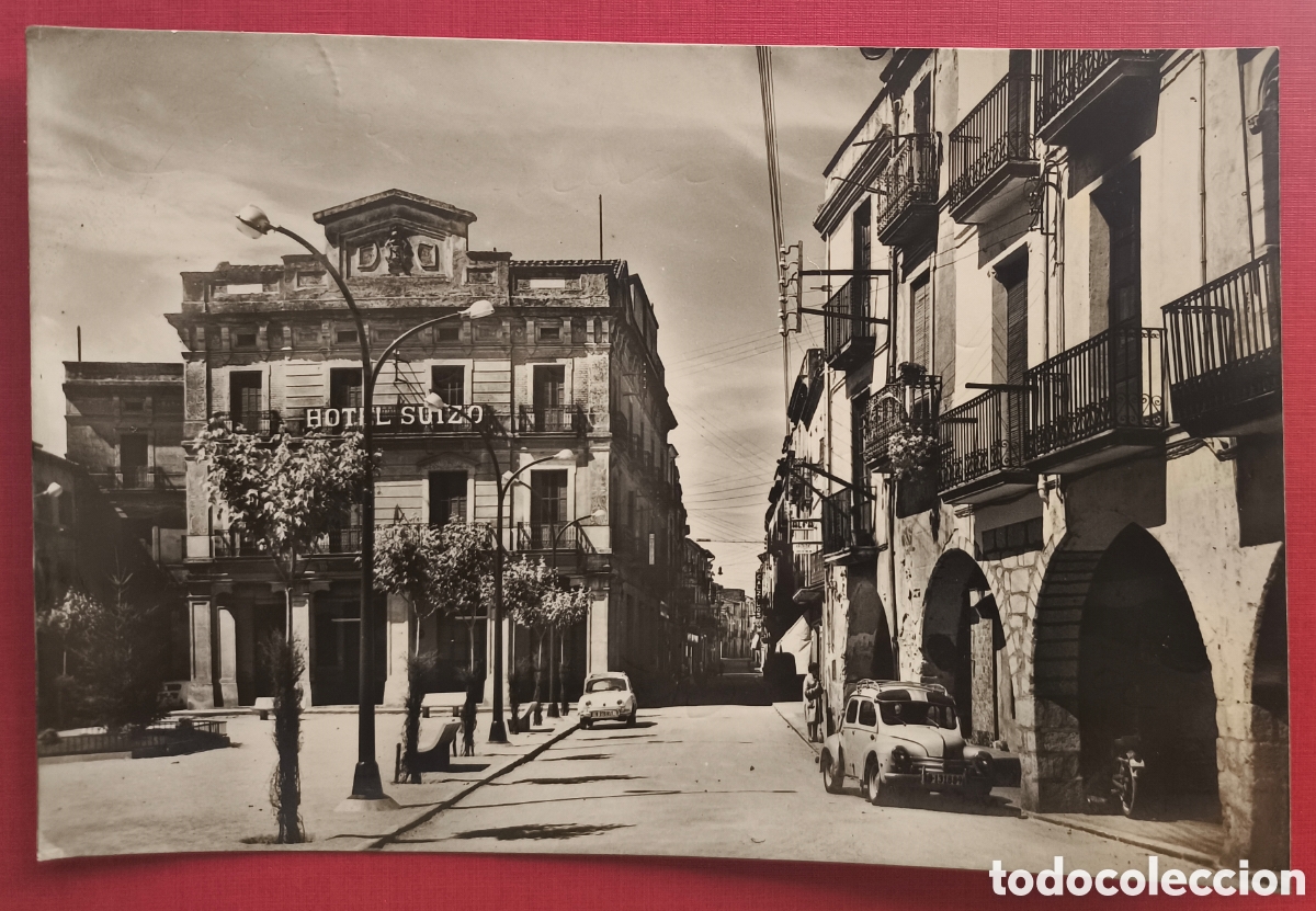 Postales: SANT CELONI PLA&Ccedil;A DE LA VILA HOTEL POSTAL FOTOGR&Aacute;FICA C. 1960
