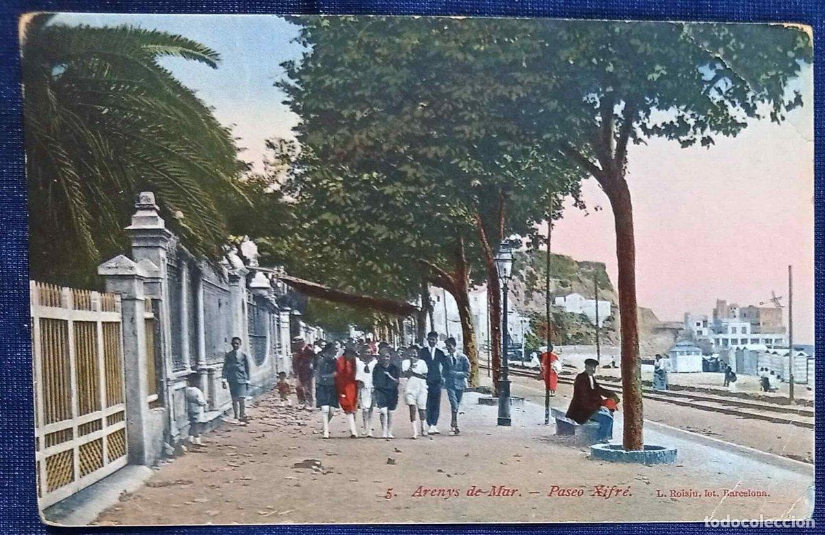 Postales: 5. ARENYS DE MAR. PASEO XIFR&Eacute;. L. ROISIN FOT. BARCELONA, S/F.