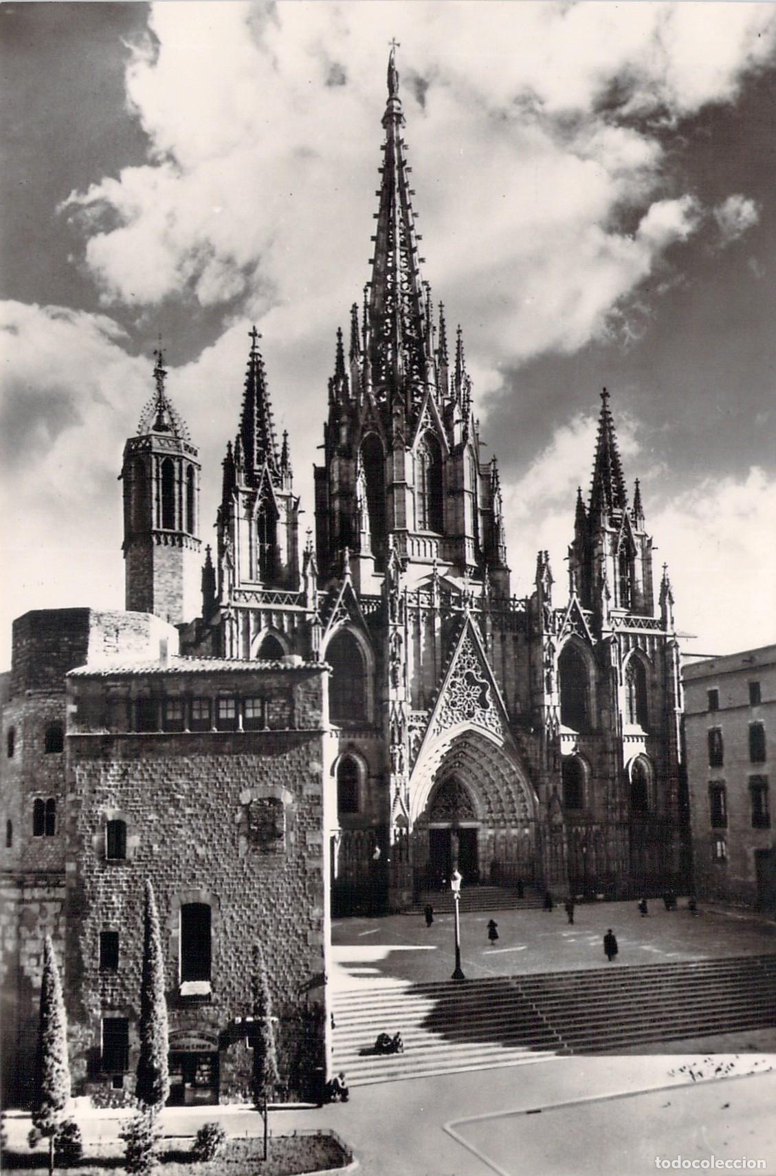Postales: Postal de la Bas&iacute;lica Catedral de Barcelona, Fachada Principal