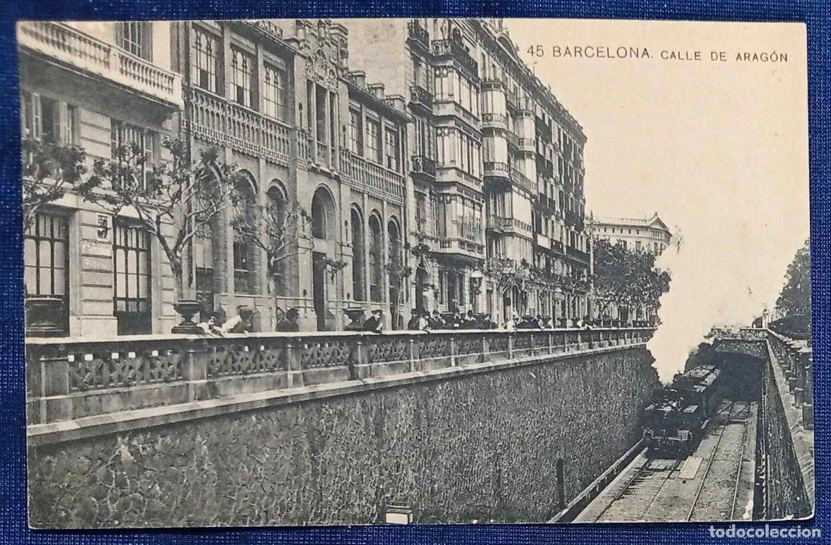 Postales: 45. BARCELONA. CALLE DE ARAG&Oacute;N. SANSOT Y MISS&Egrave; HNOS. S/F.