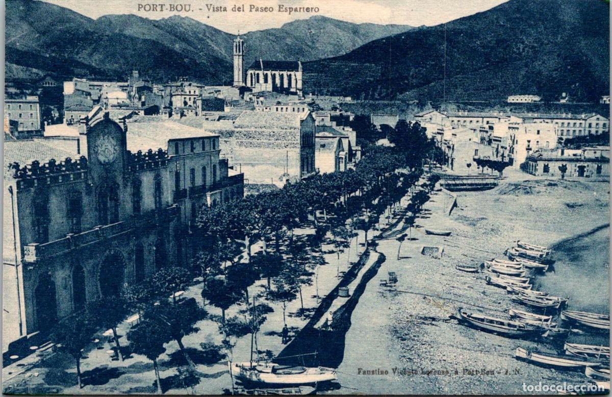 Postales: Port Bou - Vista del Paseo Espartero - Faustino Vicente Lorenzo - 137x89mm -In&eacute;dita en Todocolecci&oacute;n