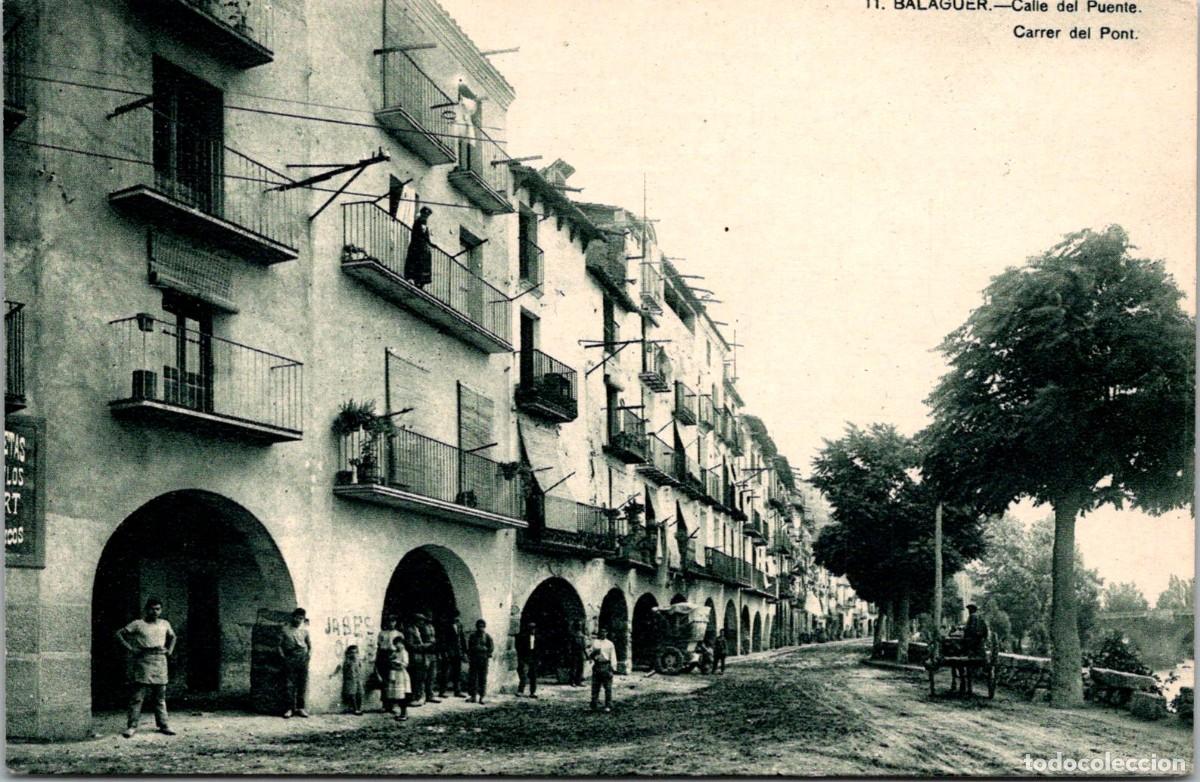 Postales: Balaguer - Calle del Puente - Carrer del Pont - Foto y Ed. L. Amirola - 134x87mm