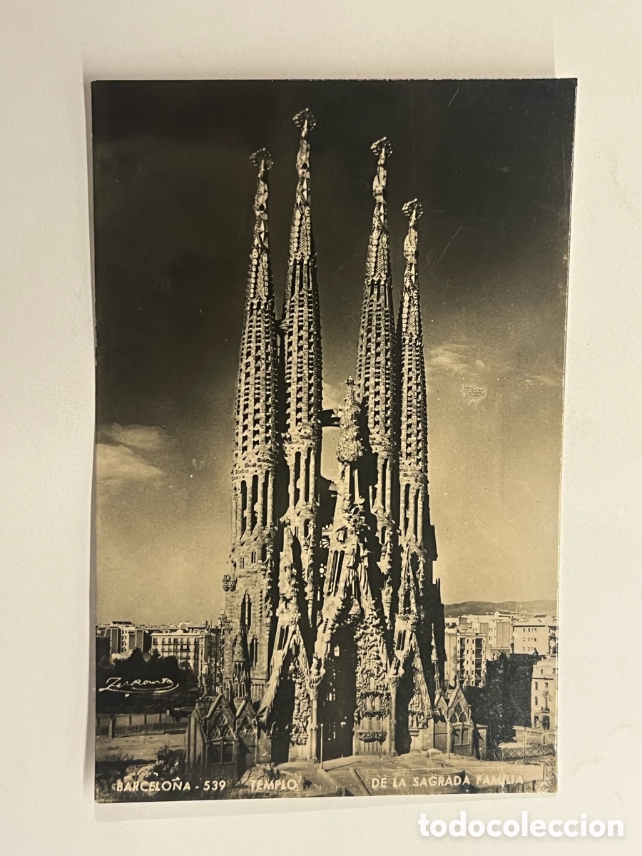 Postales: BARCELONA. Postal No.539, Templo de la Sagrada Familia (a.1954) circulada