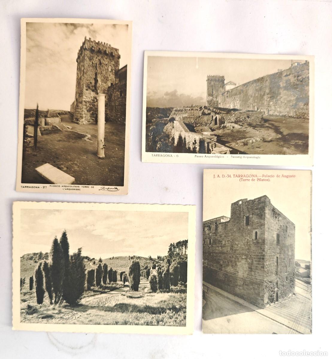 Postales: LOTE 4 POSTALES ANTIGUAS TARRAGONA &ndash; ROISIN &ndash; ZERKOWITZ &ndash; PASEO ARQUEOL&Oacute;GICO &ndash; TORRE PILATOS &ndash; SIN C