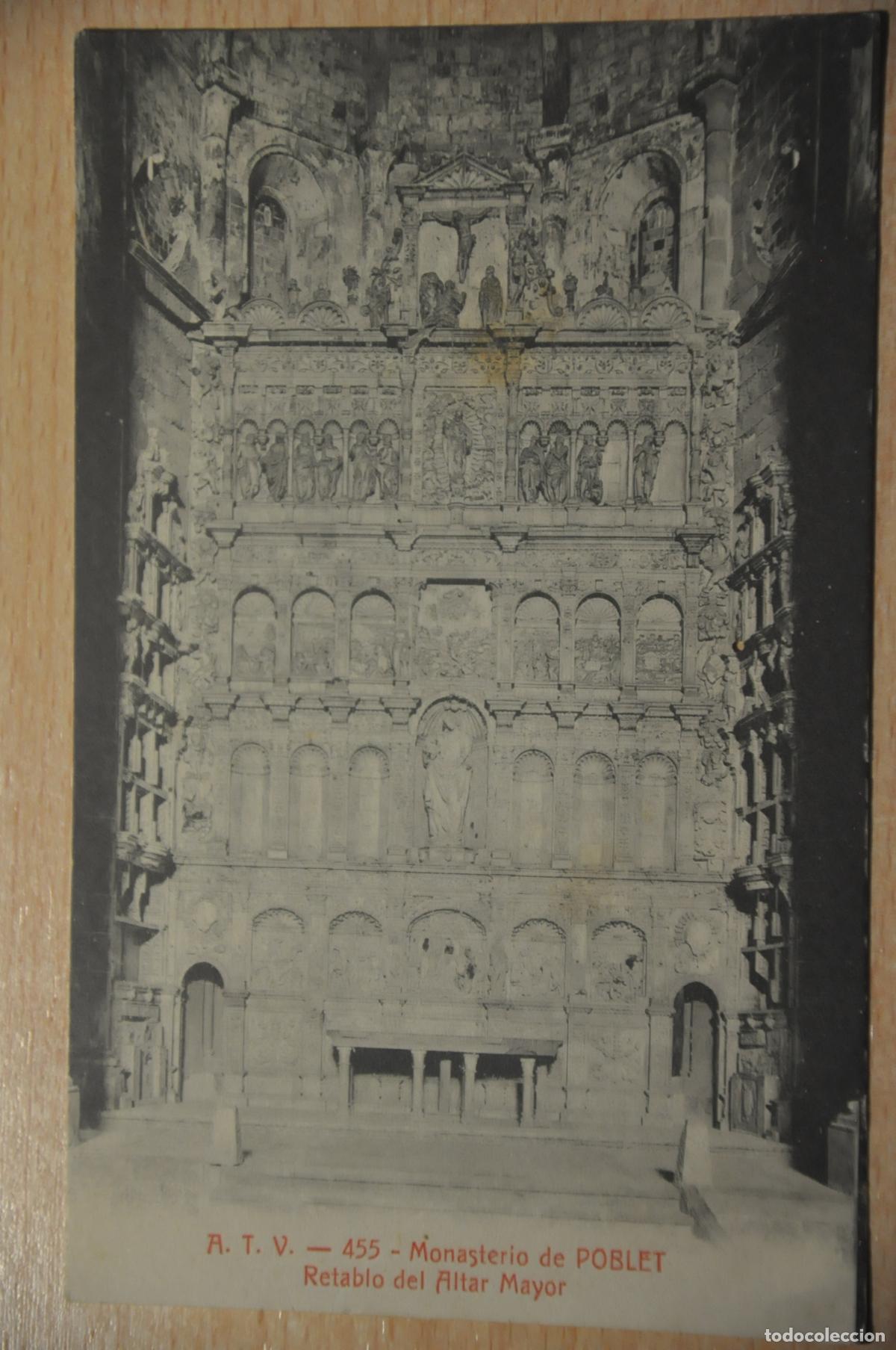 Postales: postal monasterio de poblet, retablo del altar mayor, atv 455