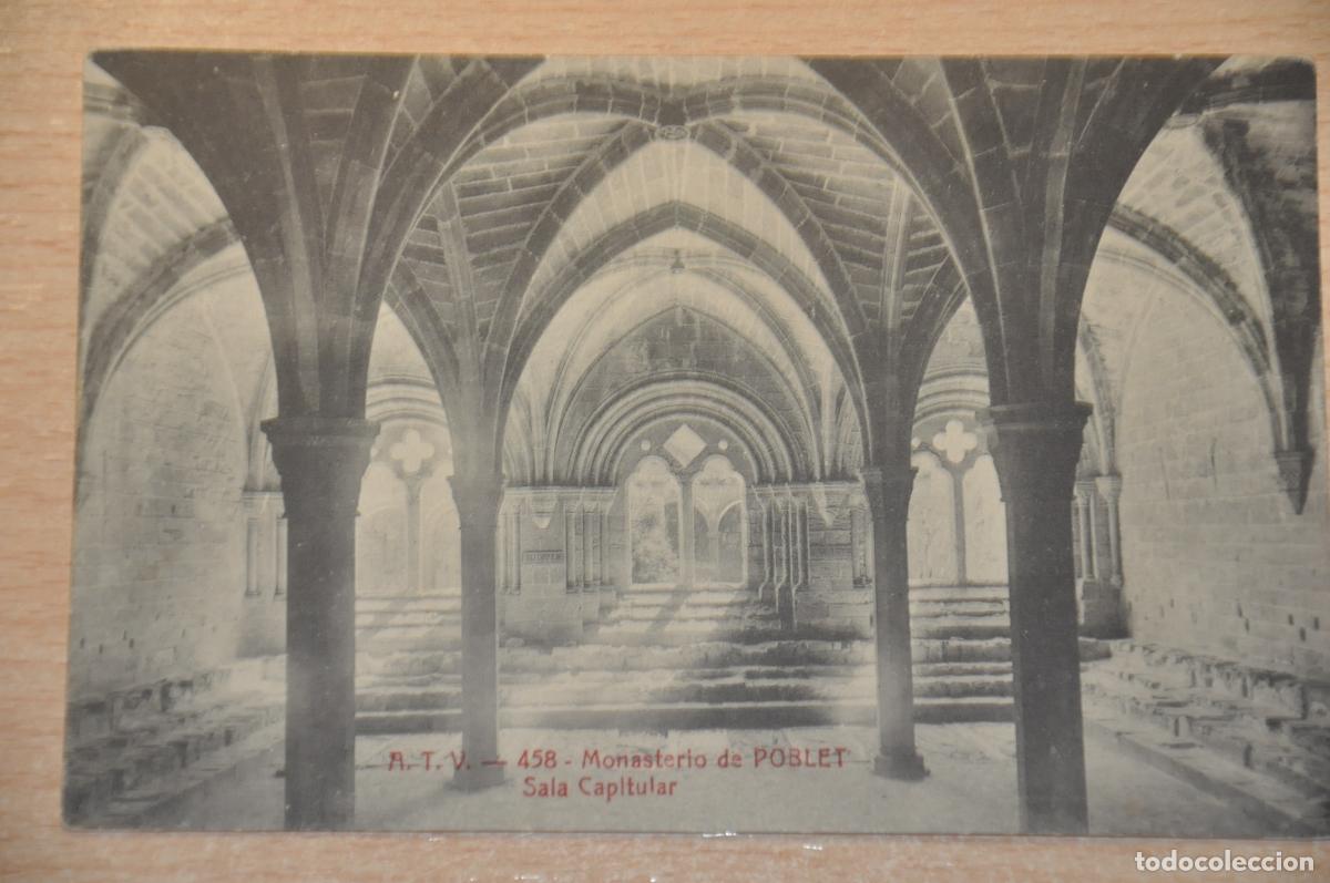 Postales: postal monasterio de poblet, sala capitular, atv 458