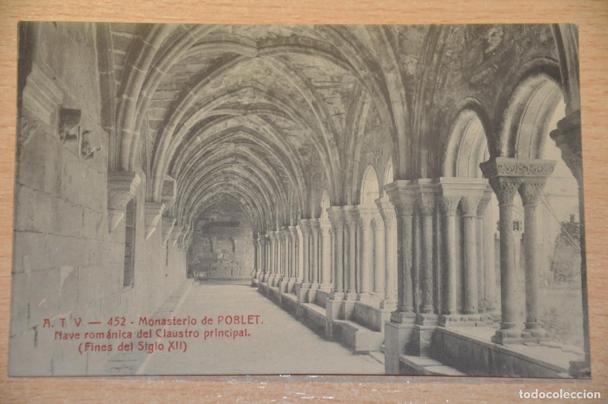 Postales: postal monasterio de poblet, nave romanica del claustro principal (fines siglo XII), atv 452