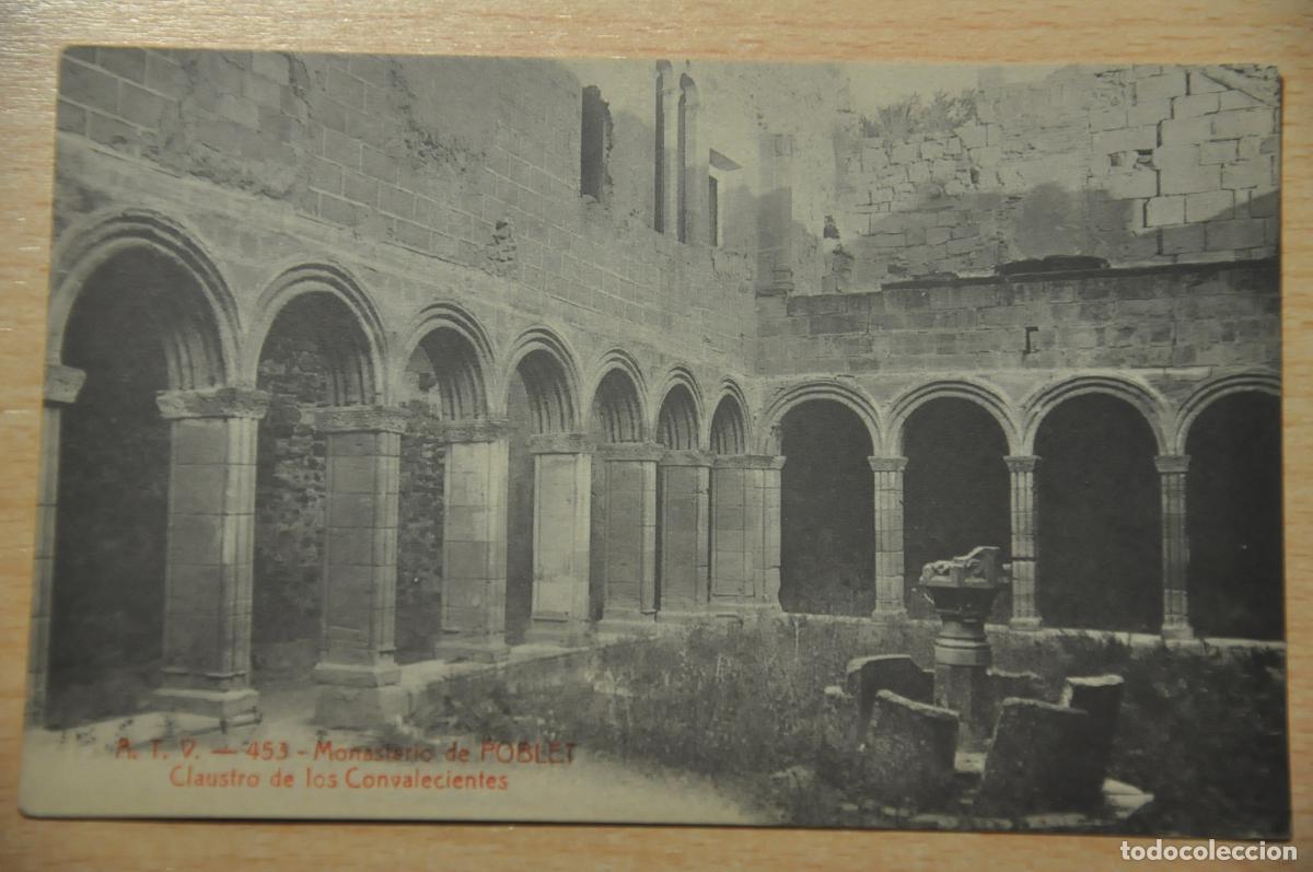 Postales: postal monasterio de poblet, claustro de los convalecientes, atv 453