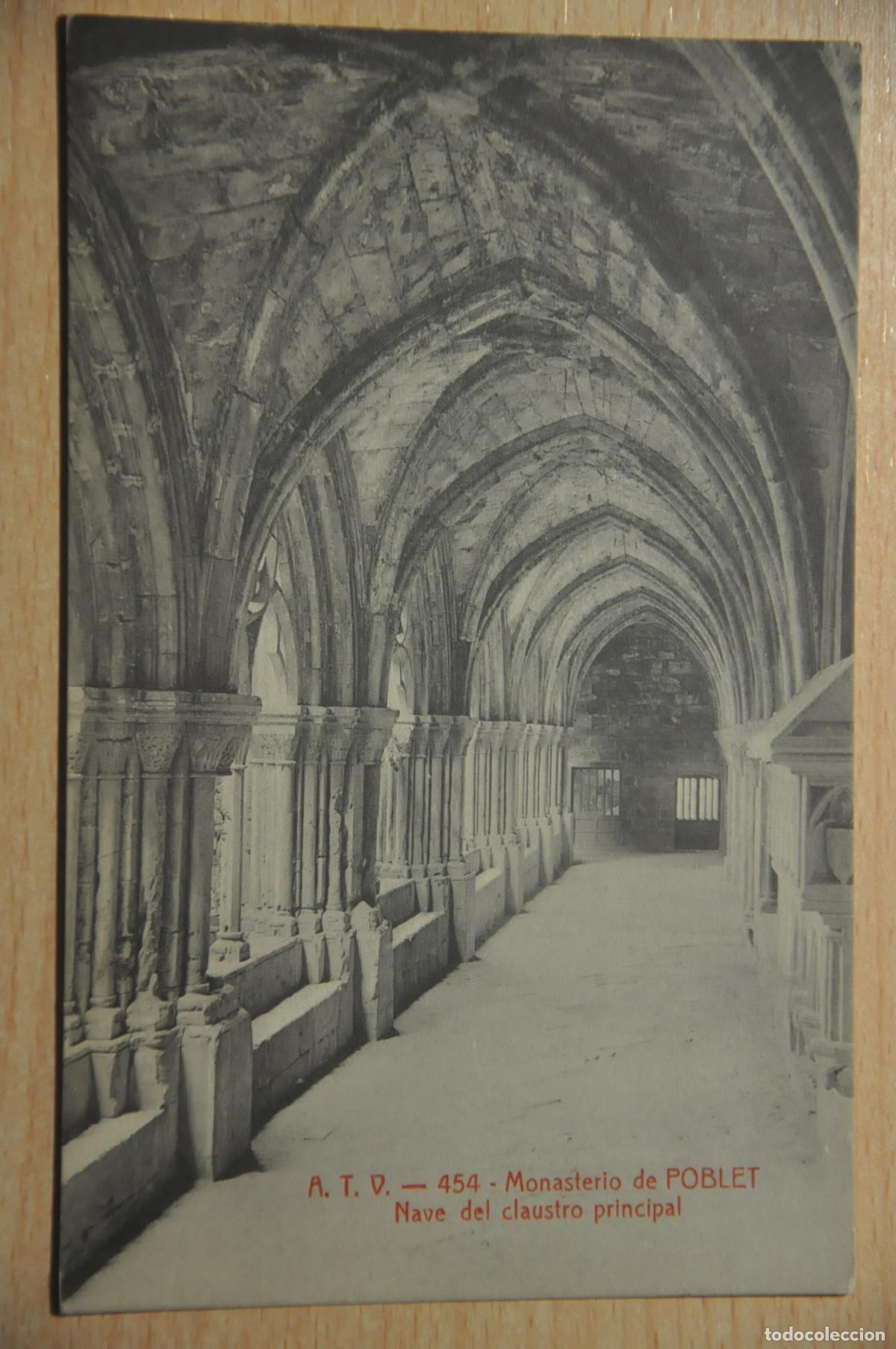 Postales: postal monasterio de poblet, nave del claustro principal, atv 454