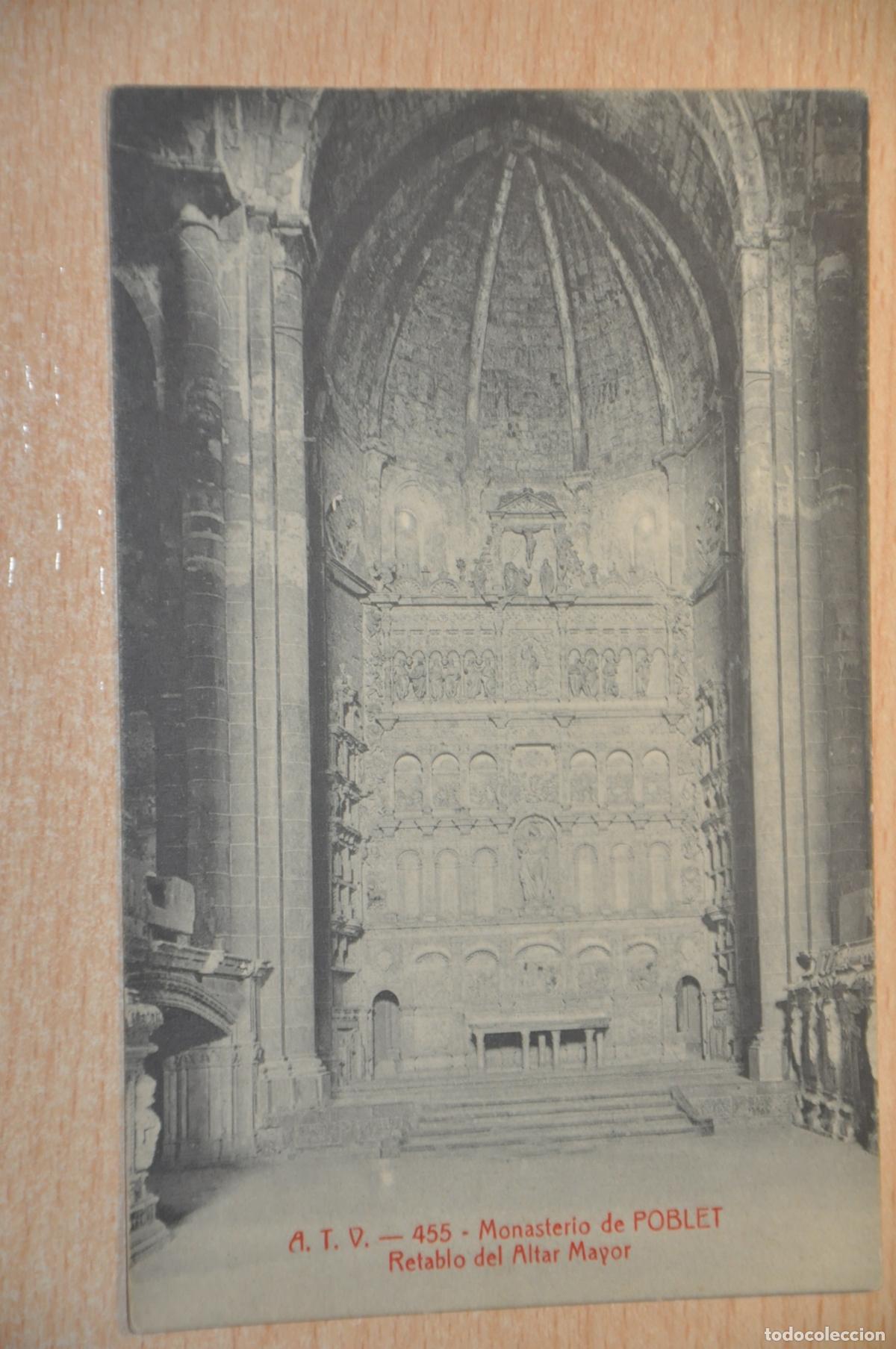 Postales: postal monasterio de poblet, retablo del altar mayor, atv 455