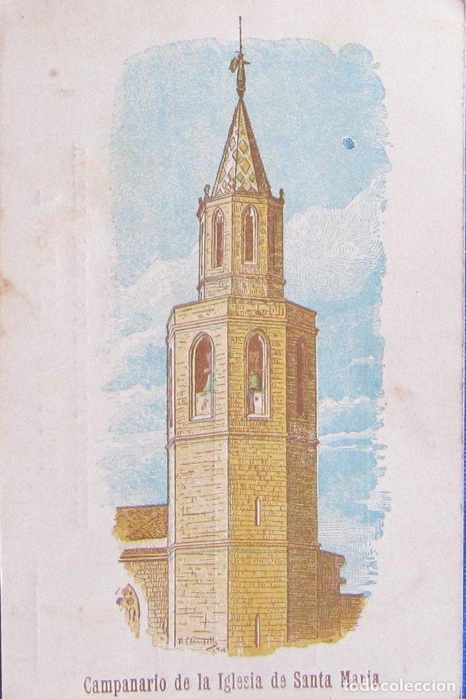 Postales: CAMPANARIO DE LA IGLESIA DE SANTA MARIA, VILLAFRANCA. R. CLAUSELLS, 1905.