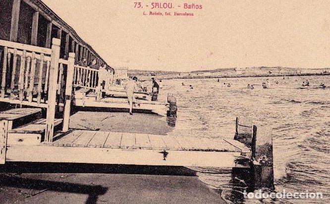 Postales: 73. SALOU. BA&Ntilde;OS. TARRAGONA. L. ROISIN FOT.