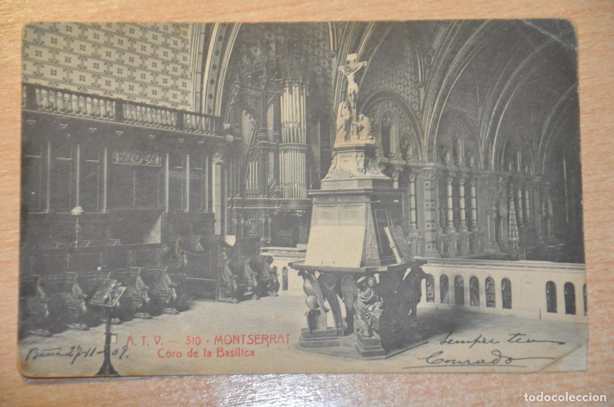Postales: postal montserrat, coro de la basilica, atv 310