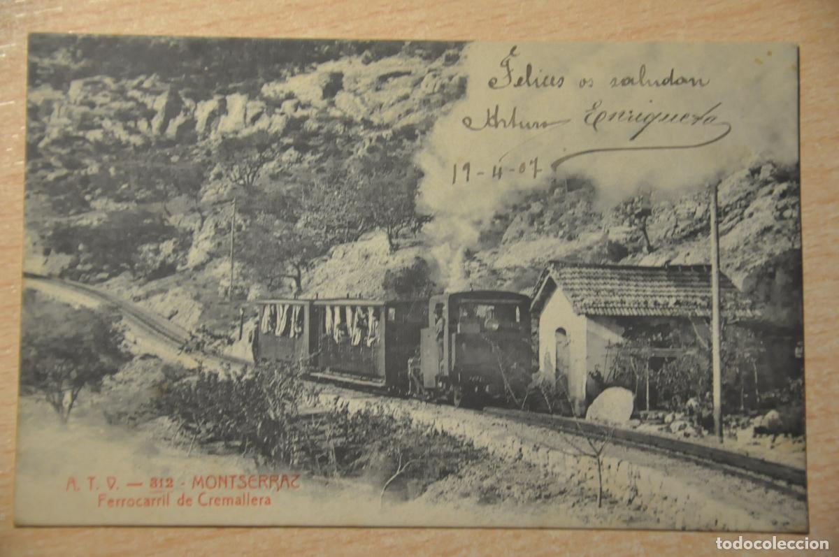 Postales: postal montserrat, ferrocarril de cremallera, atv 312
