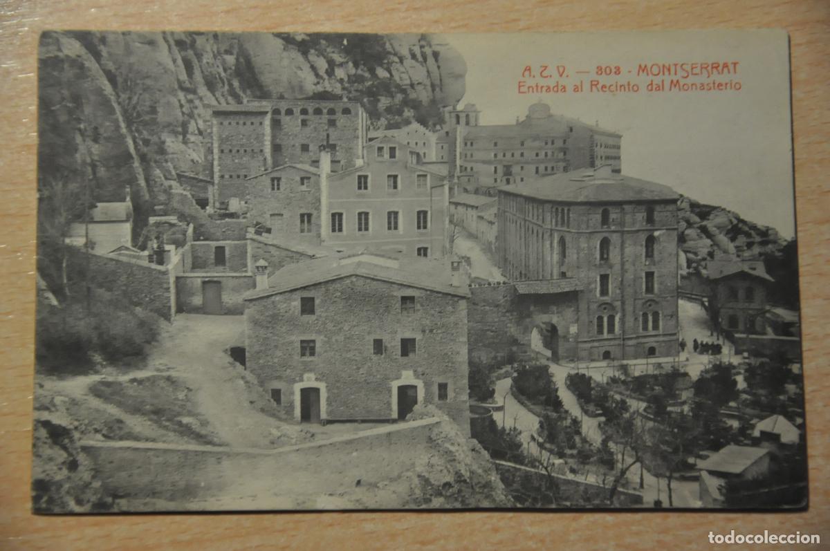 Postales: postal montserrat, entrada al recinto del monasterio, atv 303