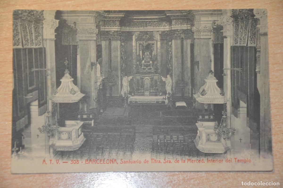 Postales: postal barcelona, santuario de ntra.sra. de la merced interior del templo, atv 308