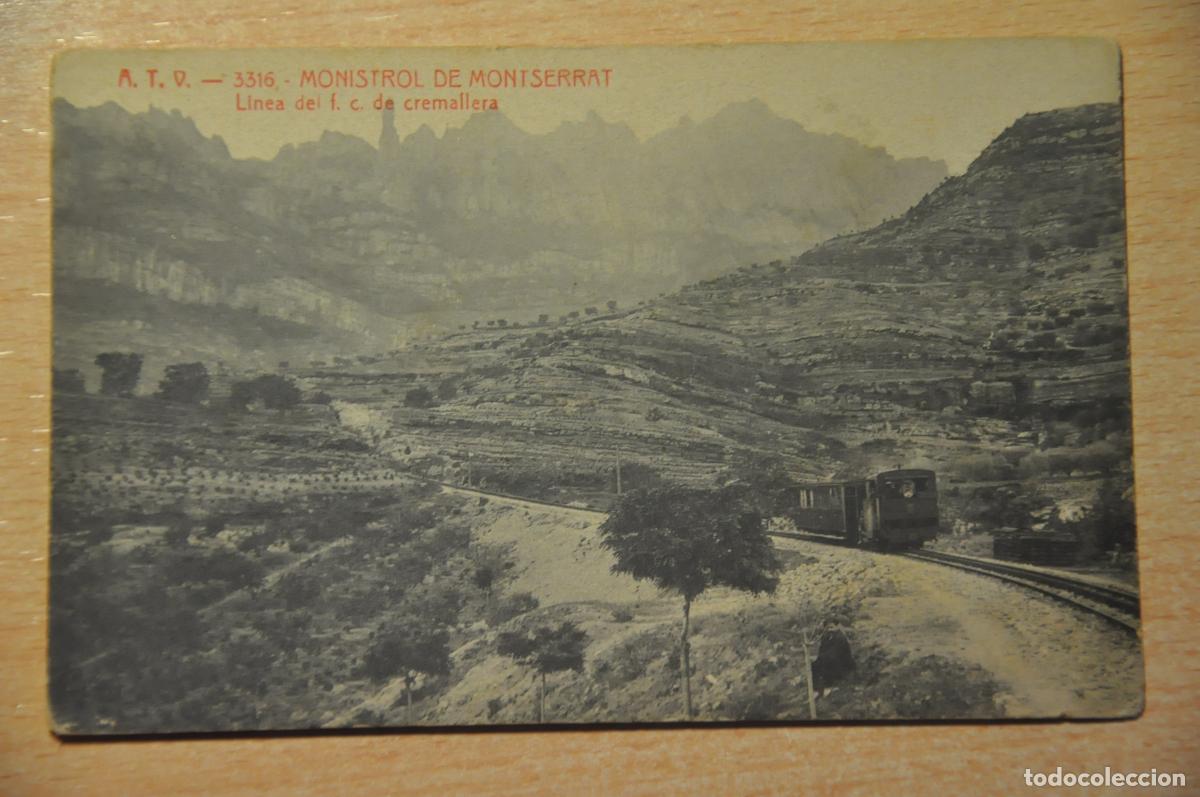 Postales: postal monistrol de montserrat, linea de f.c. de cremallera, atv 3316