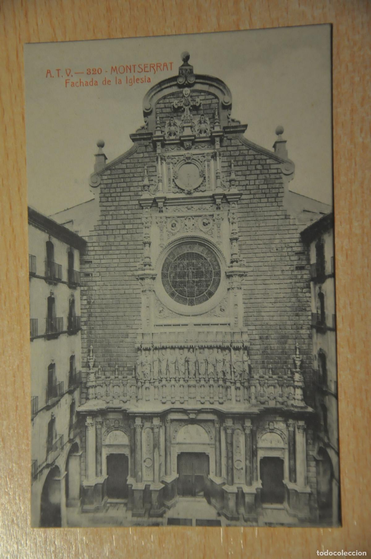 Postales: postal montserrat, fachada de la iglesia, atv 320