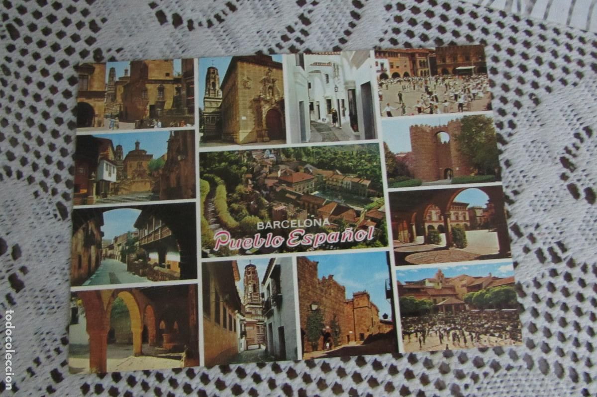 Postales: BARCELONA PUEBLO ESPA&Ntilde;OL ESCRITA