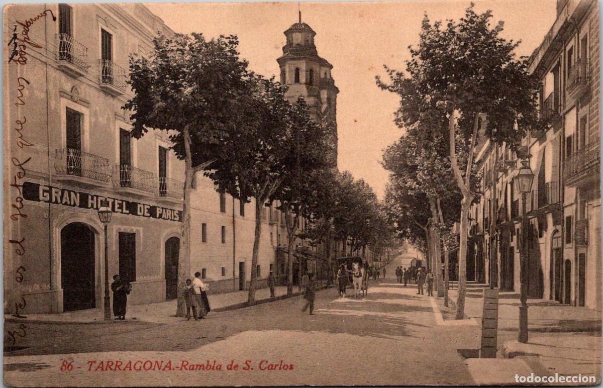 Postales: Tarragona - Rambla de S. Carlos - Roisin 86 - Gabriel Gibert - 141x91mm - Gran Hotel de Par&iacute;s