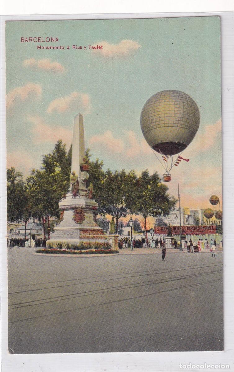 Postales: Barcelona. Monumento a Rius y Taulet. Globo. Dr Trenkler & co. Sin circular