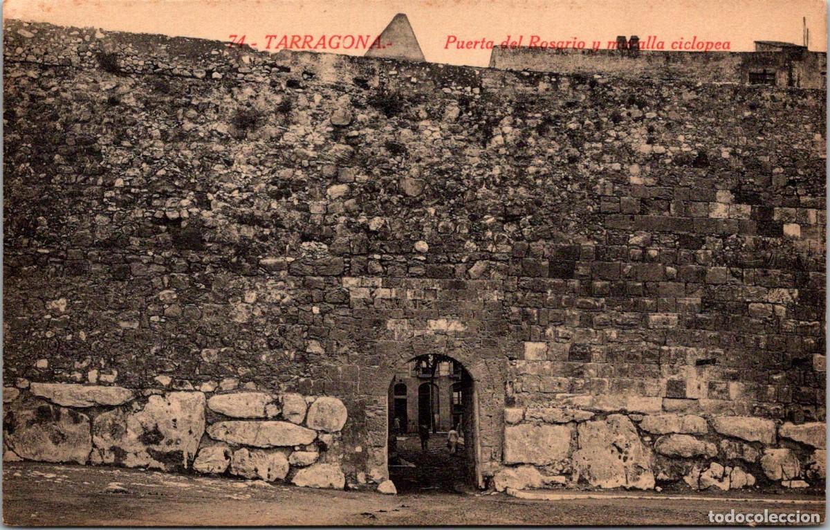 Postales: Tarragona - Puerta del Rosario y muralla ciclopea - Roisin 74 -Gabriel Gibert - 141x90mm