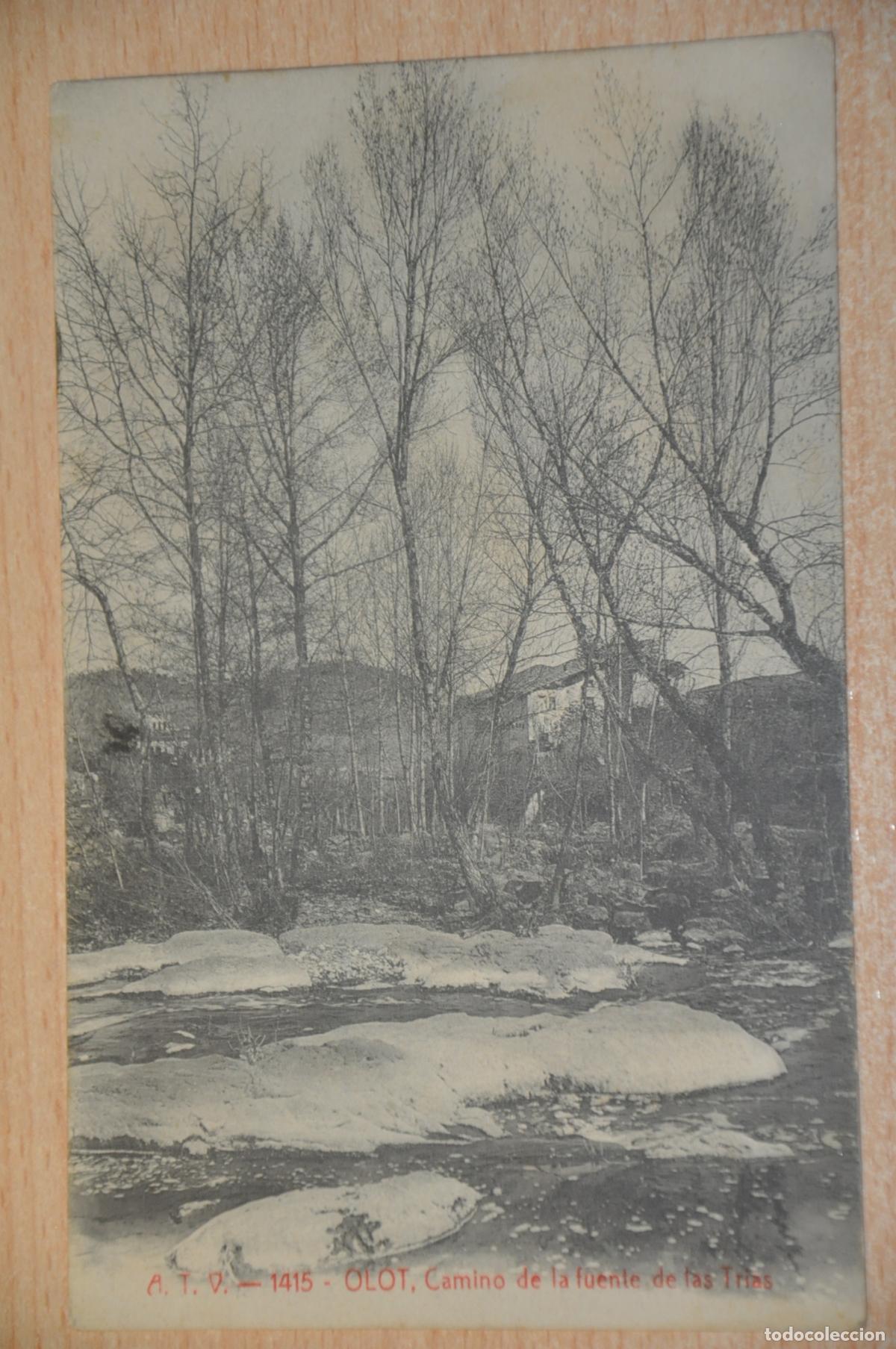 Postales: postal olot, camino de la fuente de las trias, atv 1415
