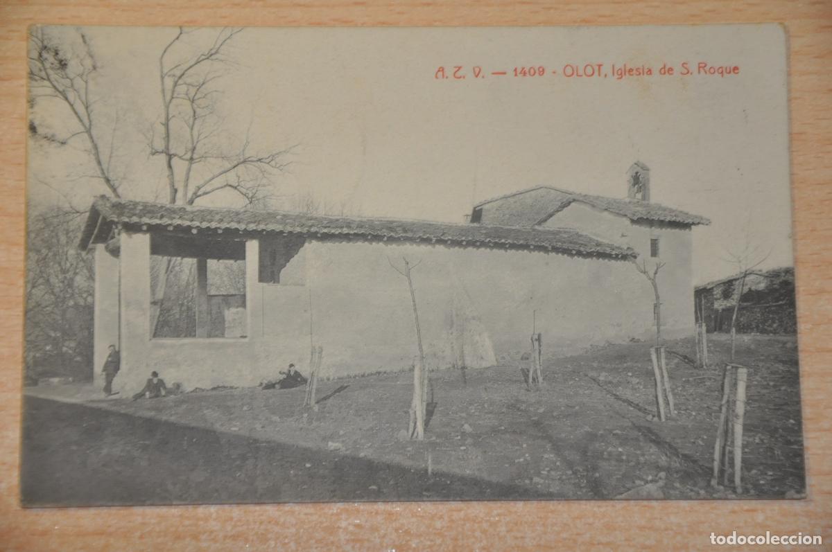 Postales: postal olot, iglesia de s.roque, atv 1409