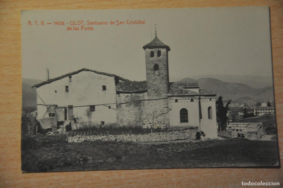 Postales: postal olot, santuario de san cristobal de las fonts, atv 1406