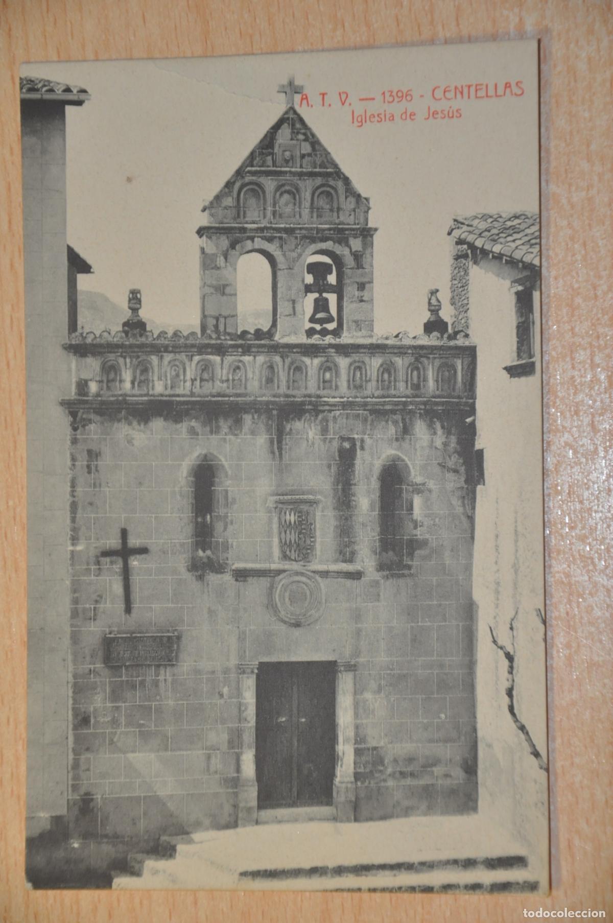 Postales: postal centellas, iglesia de jesus, atv 1396