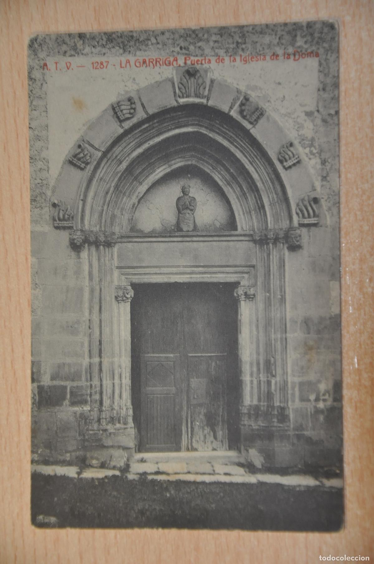 Postales: postal la garriga, puerta de la iglesia de la doma, atv 1287