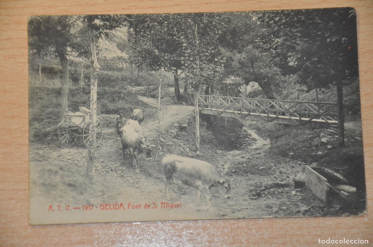 Postales: postal gelida, font de s.miquel, atv 1917