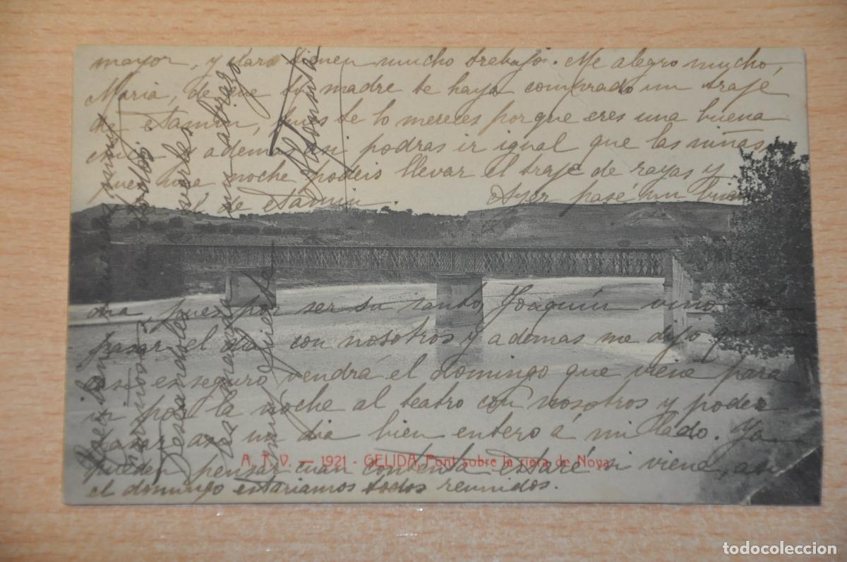 Postales: postal gelida, pont sobre la riera de noya, atv 1921