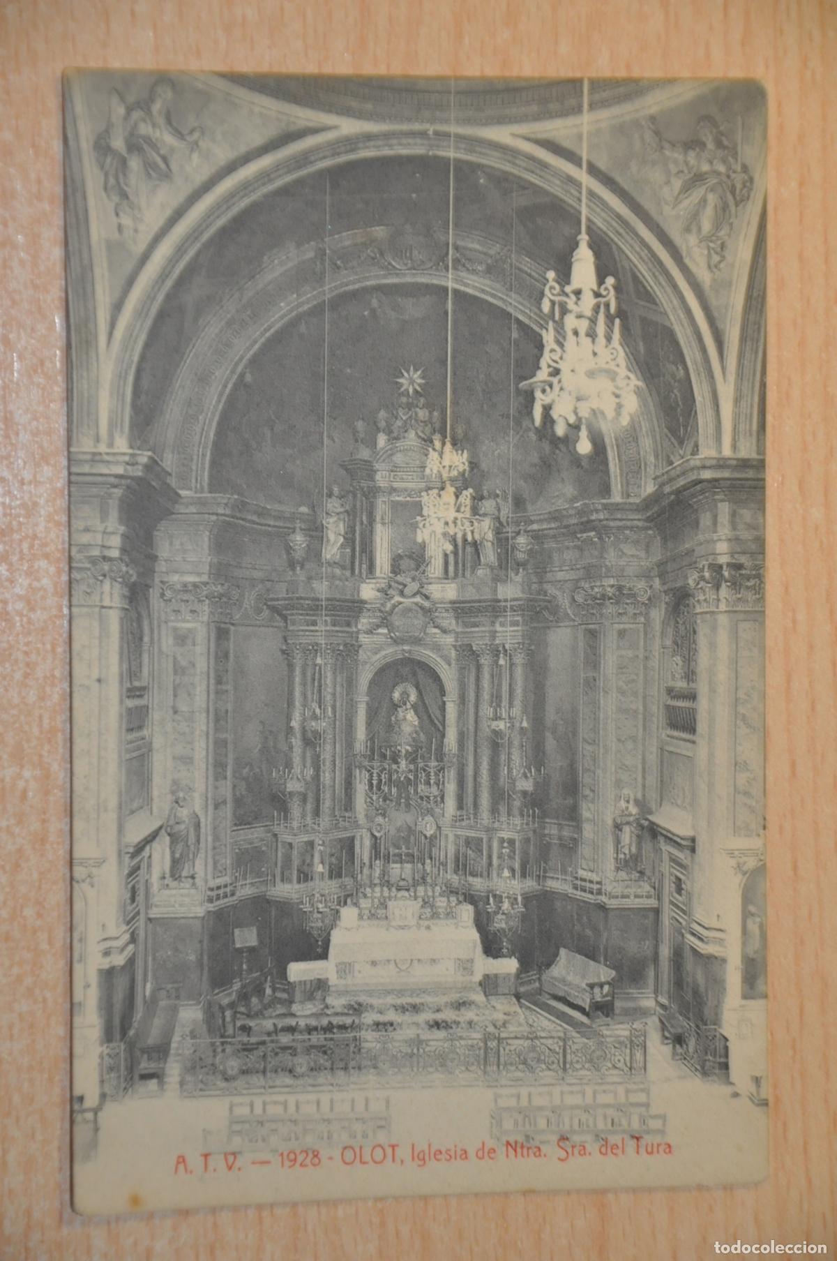 Postales: postal olot, iglesia de ntra. sra. del tura, atv 1928