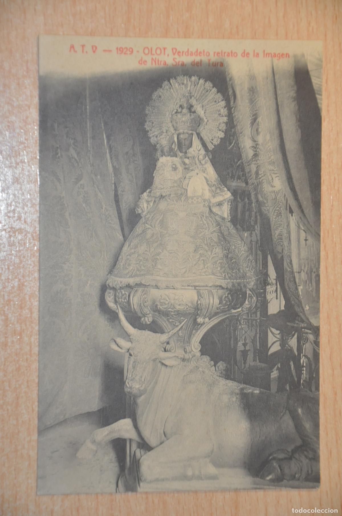 Postales: postal olot, verdadero retrato de la imagen de ntra. sra. del tura, atv 1929