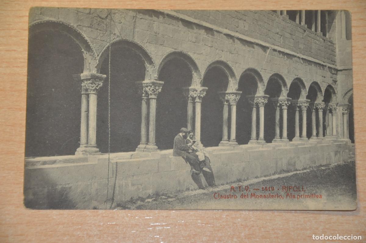 Postales: postal ripoll, claustro del monasterio, ala primitiva, atv 1419
