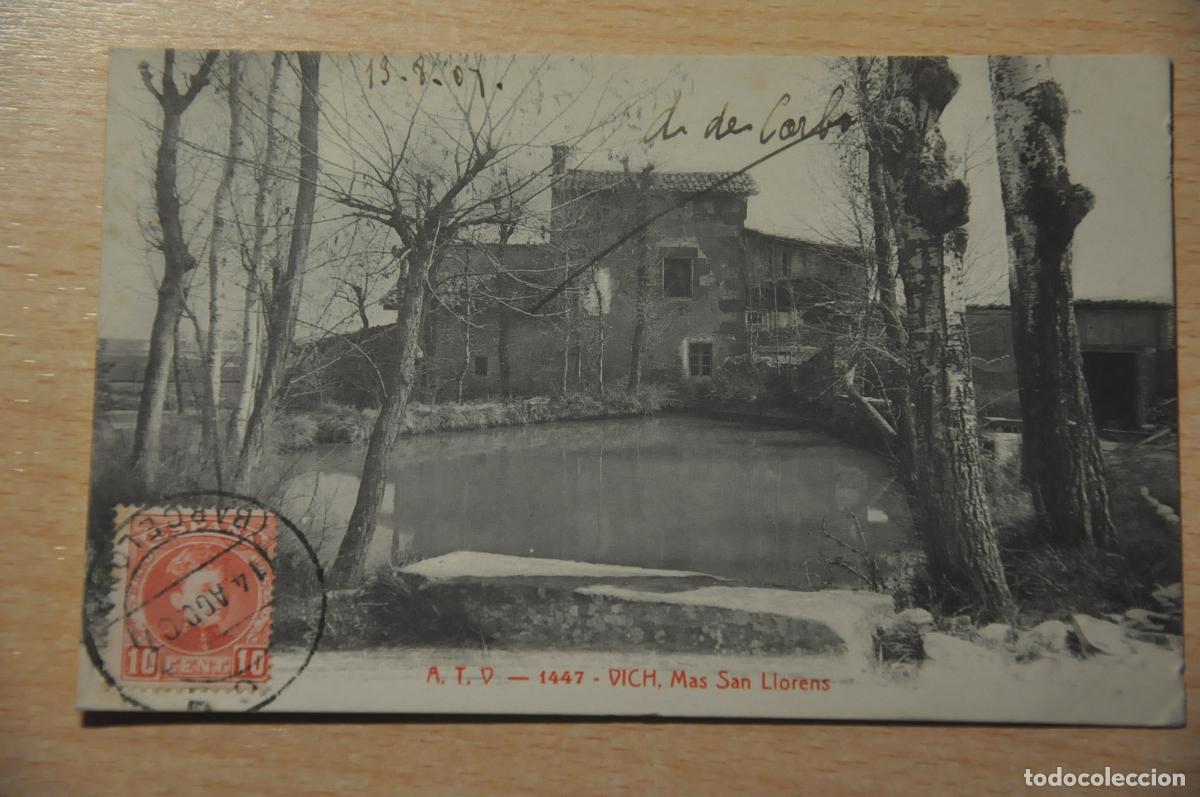 Postales: postal vich, vic, mas san llorens, atv 1447