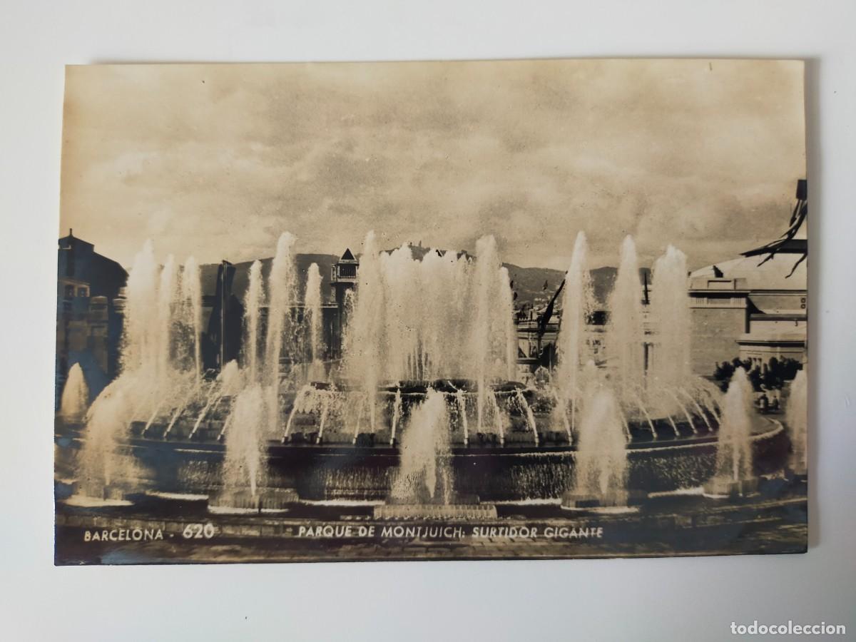 Postales: Tarjeta Postal BARCELONA: Parque de Montjuich. Surtidor gigante - Foto: Zerkowitz