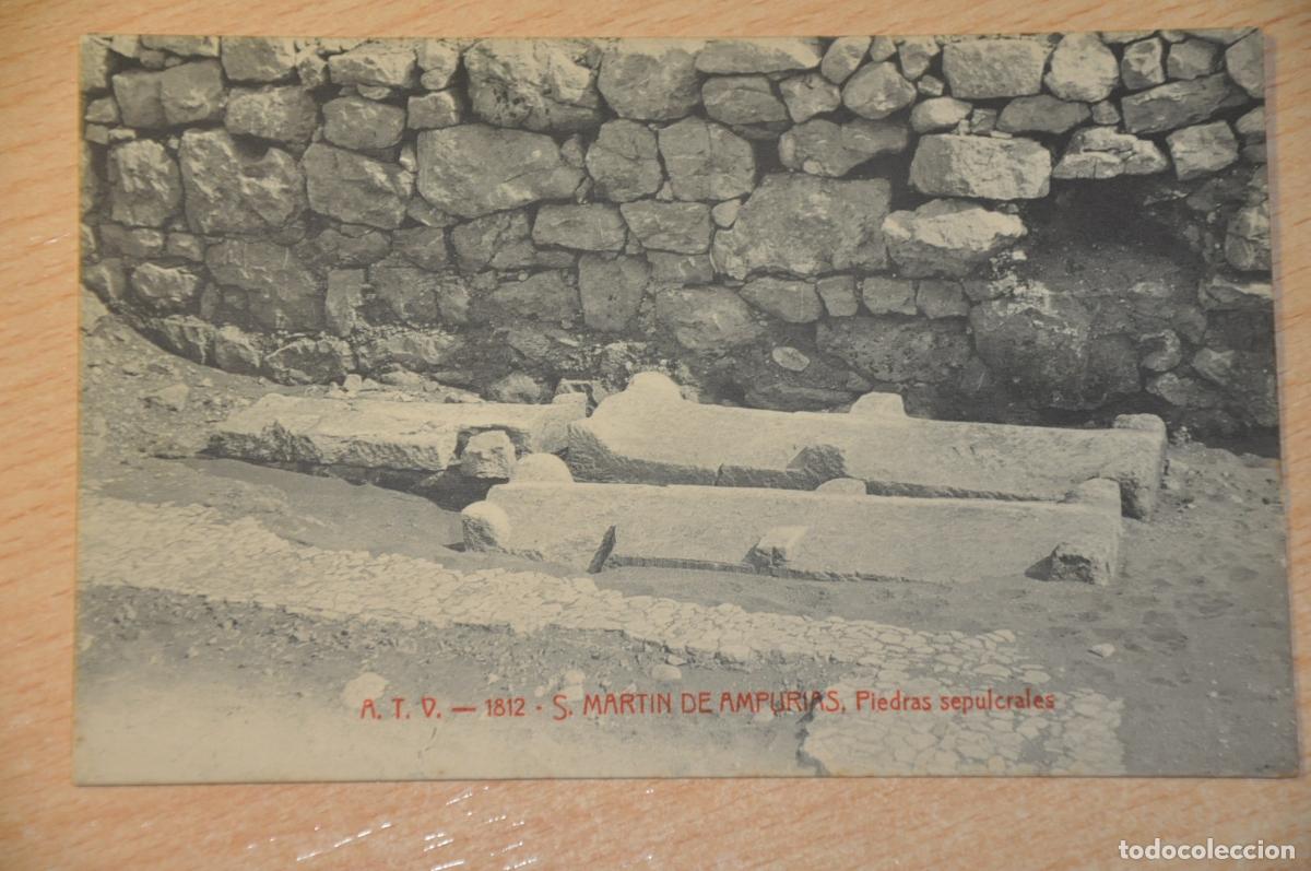 Postales: postal s.martin de ampurias, piedras sepulcrales, atv 1812