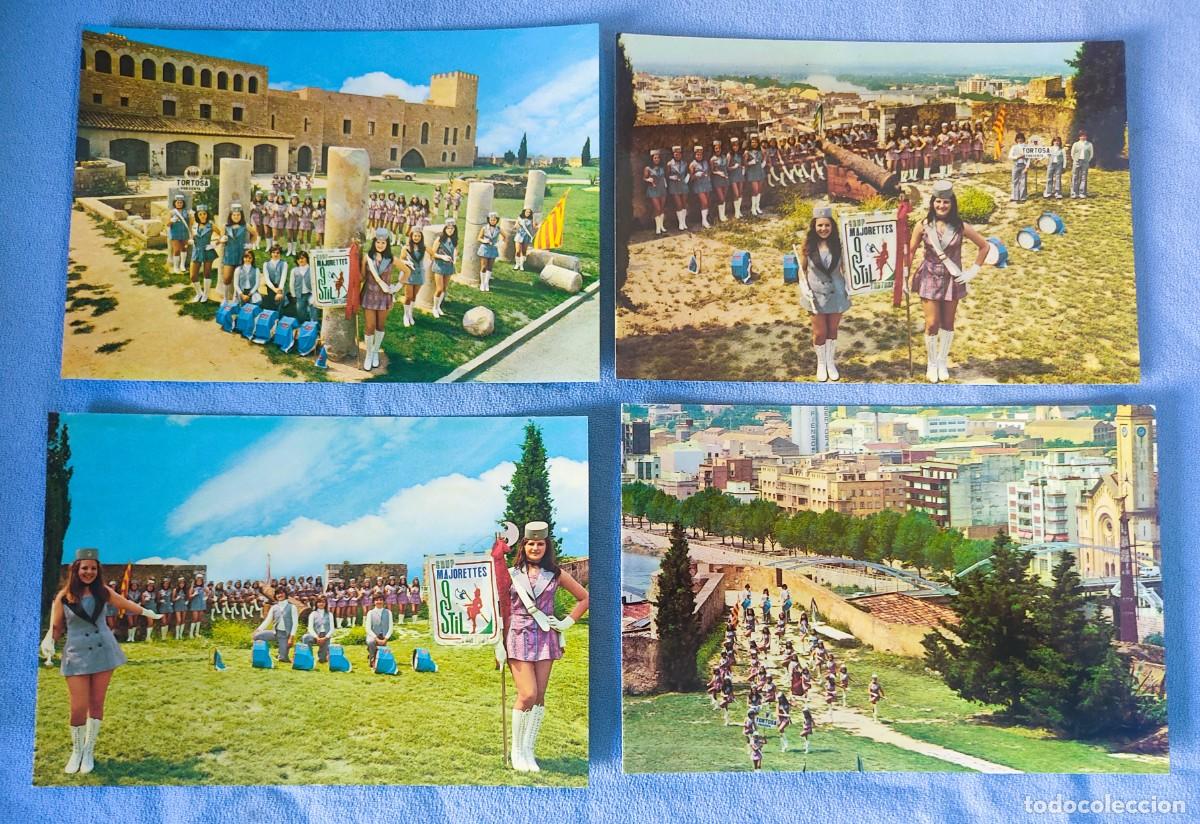 Postales: 4 POSTALES SIN FRANQUEAR DE TORTOSA GRUP DE MAJORETTES EN EXCELENTE ESTADO