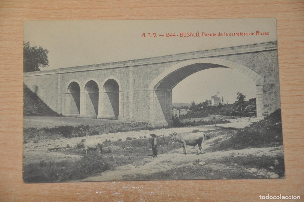 Postales: postal besalu, puente de la carretera de rosas, atv 1544