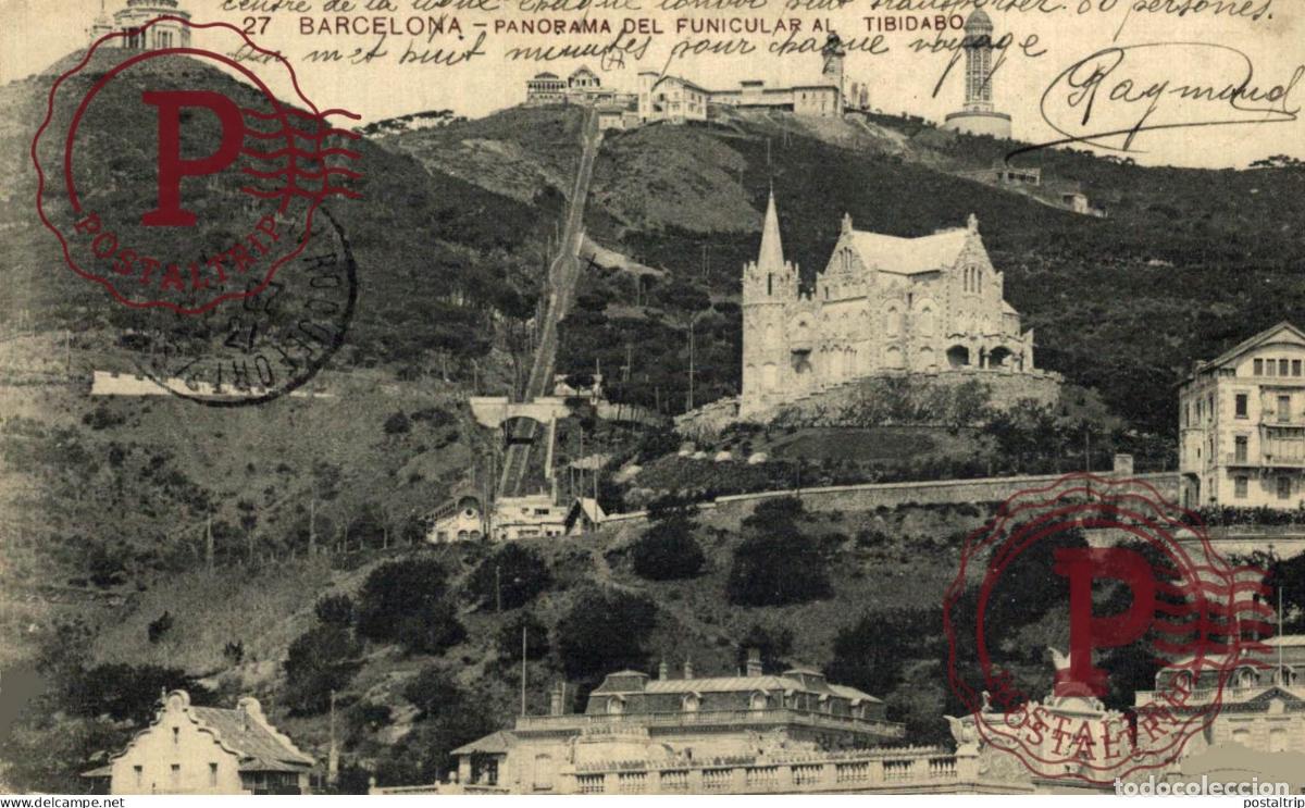 Postais: BARCELONA. PANORAMA DEL FUNICULAR AL TIBIDABO.